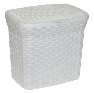 Контейнер для стирального порошка 10л Ротанг белый 77-6596