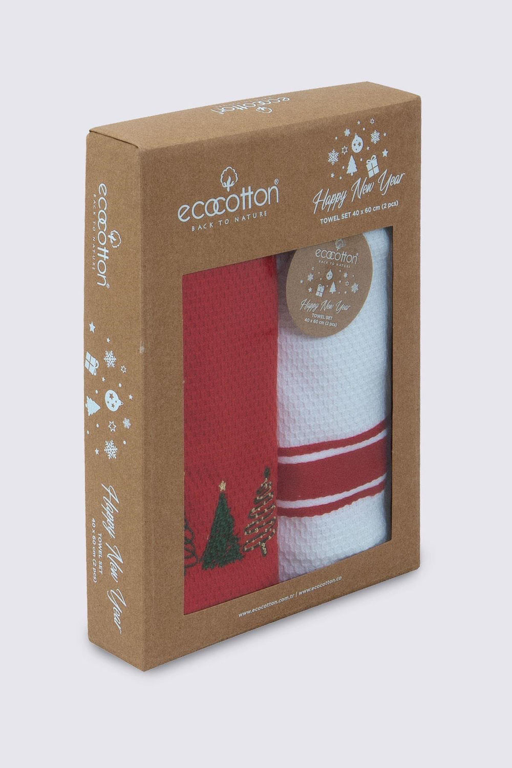Набор полотенец в новогодней упаковке Ecocotton