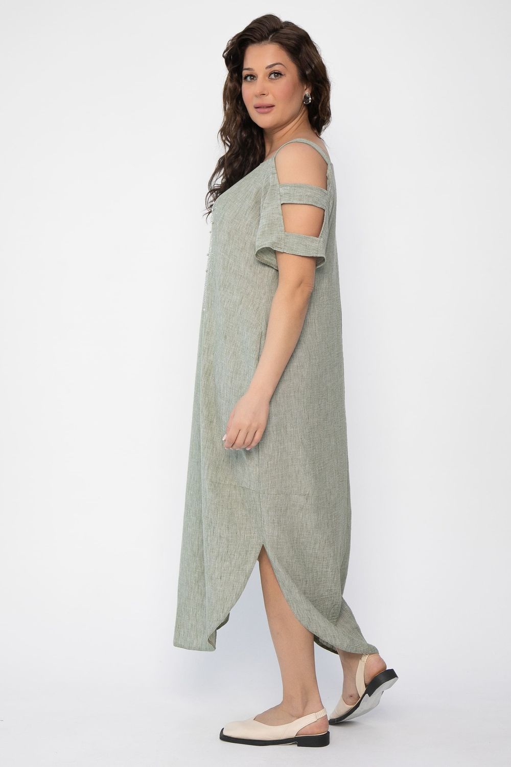 Платье В отпуск (зеленый меланж) П13708-8М LT Collection