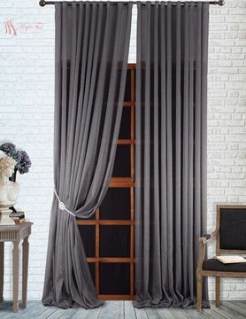 XL-Плотный тюль-сетка Грик (Графит)