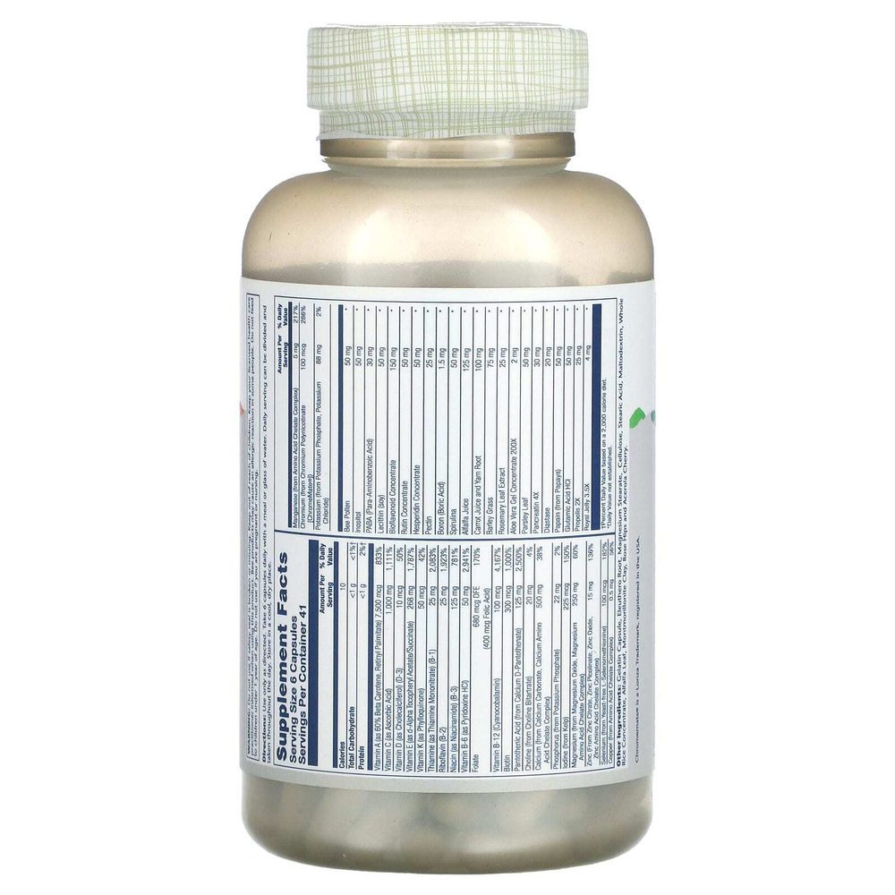 Solaray, Spectro Multivitamin, без железа, 250 капсул
