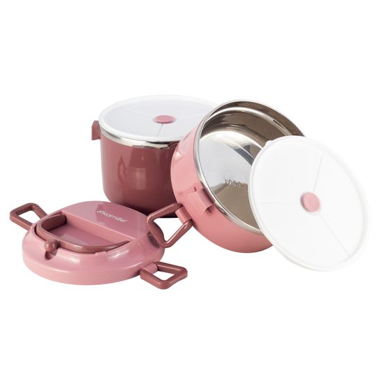 Ланч бокс двойной 1700 мл. Kamille KM 2136 пластик, нержавеющая сталь