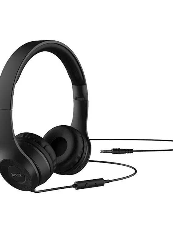 Наушники Hoco W21, проводные, накладные, с микрофоном, Jack 3.5 мм, 1.2 м, черные