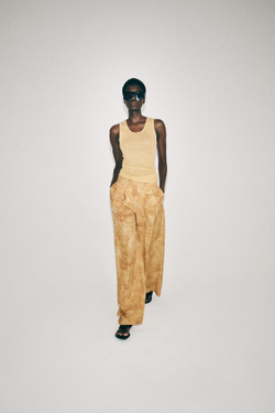ZARA БРЮКИ С ПРИНТОМ — ZW COLLECTION, ОХРА