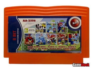 Картридж 8-Bit - 8в1 ANGRY BIRDS+Dr. MARIO+MARIO Bros.+MARIO 6+9+10+16