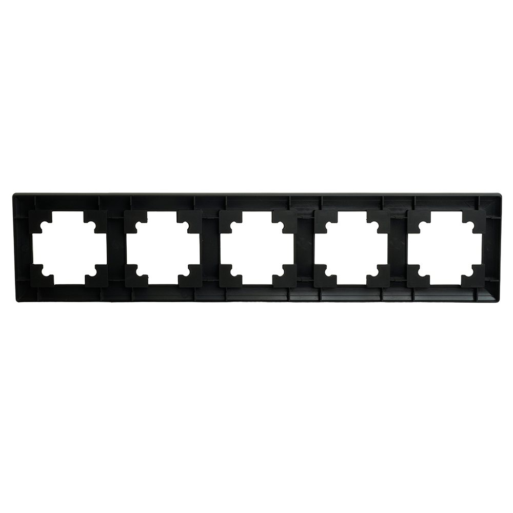 Рамка STEKKER, PFR00-7005-05 5-местная, пластик, серия Катрин, черный 39816