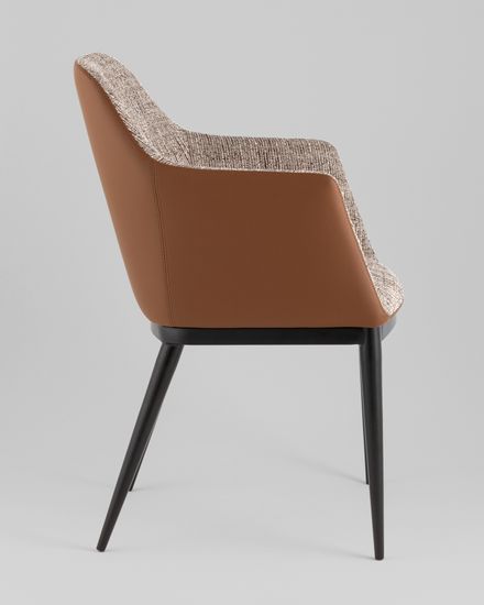 Стул обеденный Itan NC коричневый с коричневой экокожей