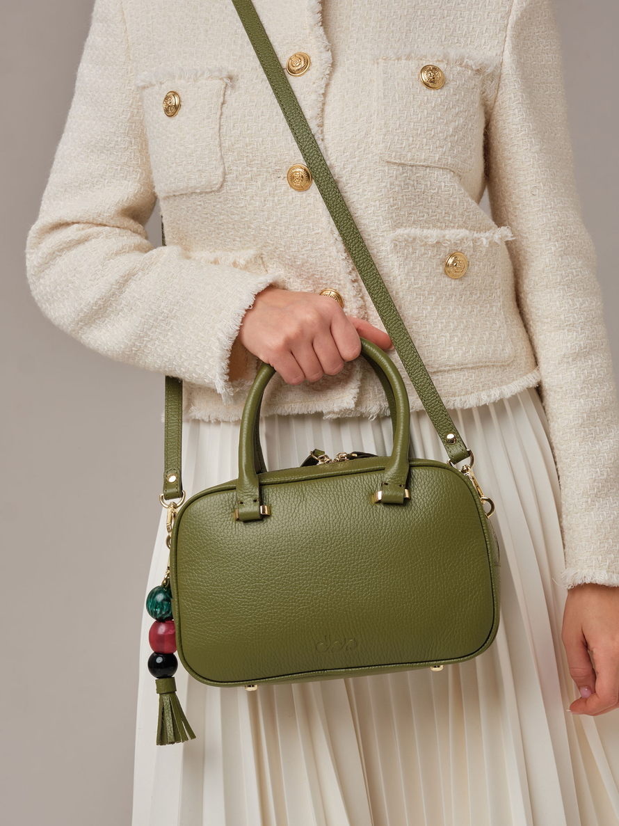 Кожаная сумка Hawaii DBR 31216 зеленая водоросль