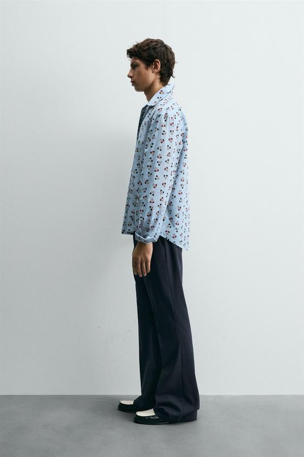 ZARA HARRY LAMBERT X DISNEY РУБАШКА MINNIE + MICKEY MOUSE, ИНДИГО