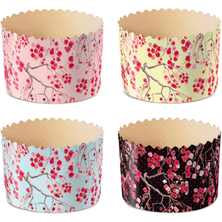 Форма бумажная для  кулича "Сакура"(300гр,110/85 мм) 136шт/туб