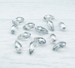 БК021ДН612 Хрустальные бусины-капли, цвет: серый AB прозрачный, размер 6х12 мм, 15 шт.