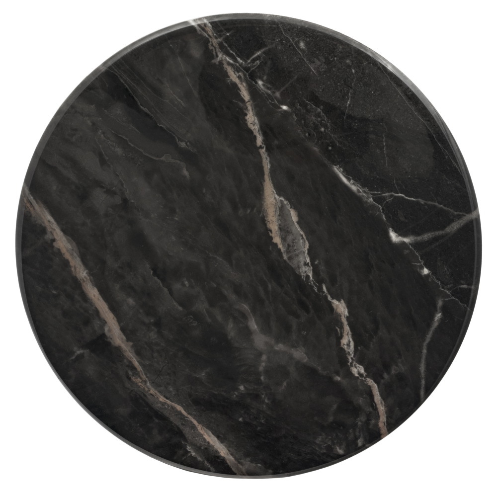 Кофейный столик Secret диам.40см x 54см, чёрный мрамор, металл, керамика