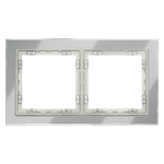 Рамка стеклянная VOLTUM S70 на 2 поста, (сталь, стекло)