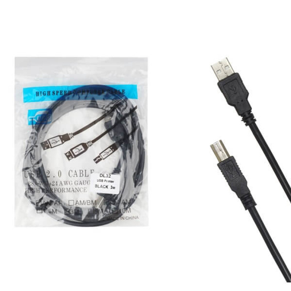 Кабель для принтера DL32 USB2.0 M/M с фильтром 3м