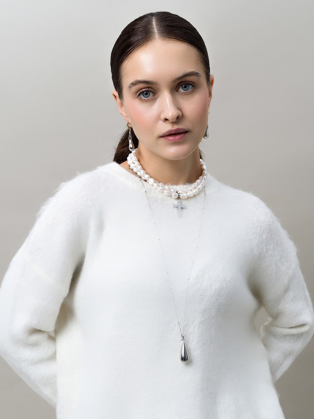 Серьги "Rain Drop" Bicolor