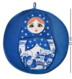 ТК-237-B Прихватка «Матрешка» круг (синий)