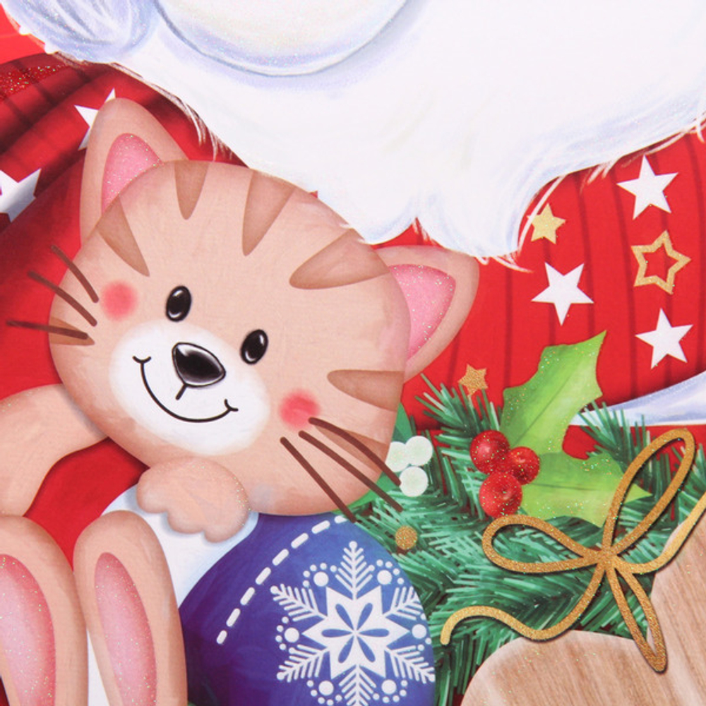 Пакет подарочный «Веселый Дедушка Мороз» 31*42*12 см, микс