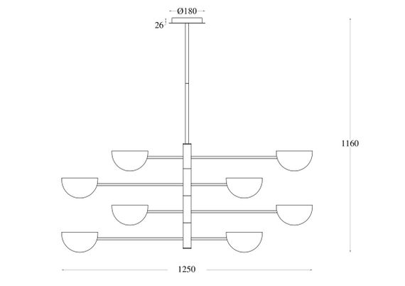 Подвесная люстра Maytoni Technical Mollis MOD126PL-08B