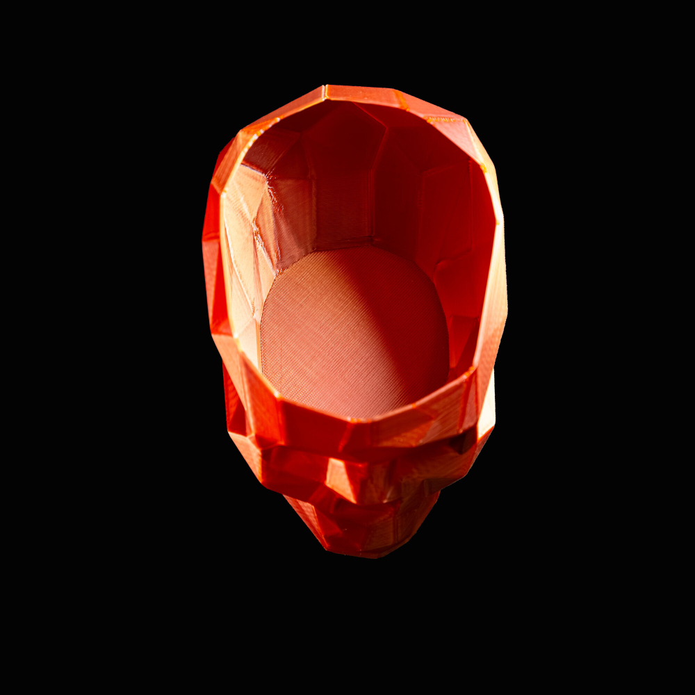 Череп-Ваза для конфет/карандашей, полигональная, 3D печать, медная