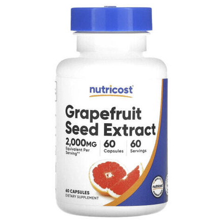 Биофлавоноиды Nutricost, экстракт косточек грейпфрута, 2000 мг, 60 капсул