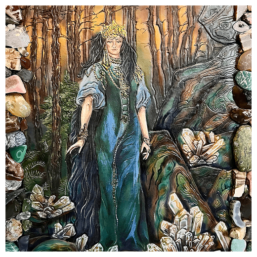 Картина из кожи «Хозяйка медной горы»