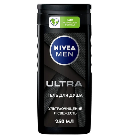 Nivea Men гель для душа ultra очищение и свежесть 250 мл.