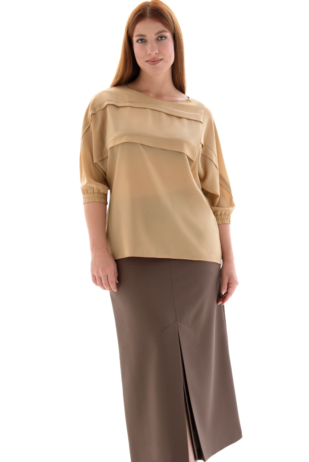 Блузка 2948АП, бежевый #285Б092948АП