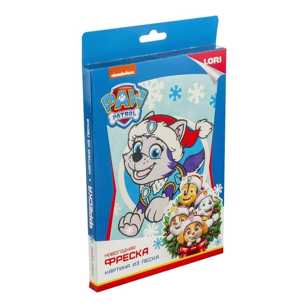 Фреска из песка Щенячий патруль новогодняя "Праздничная Эверест" (Lori)