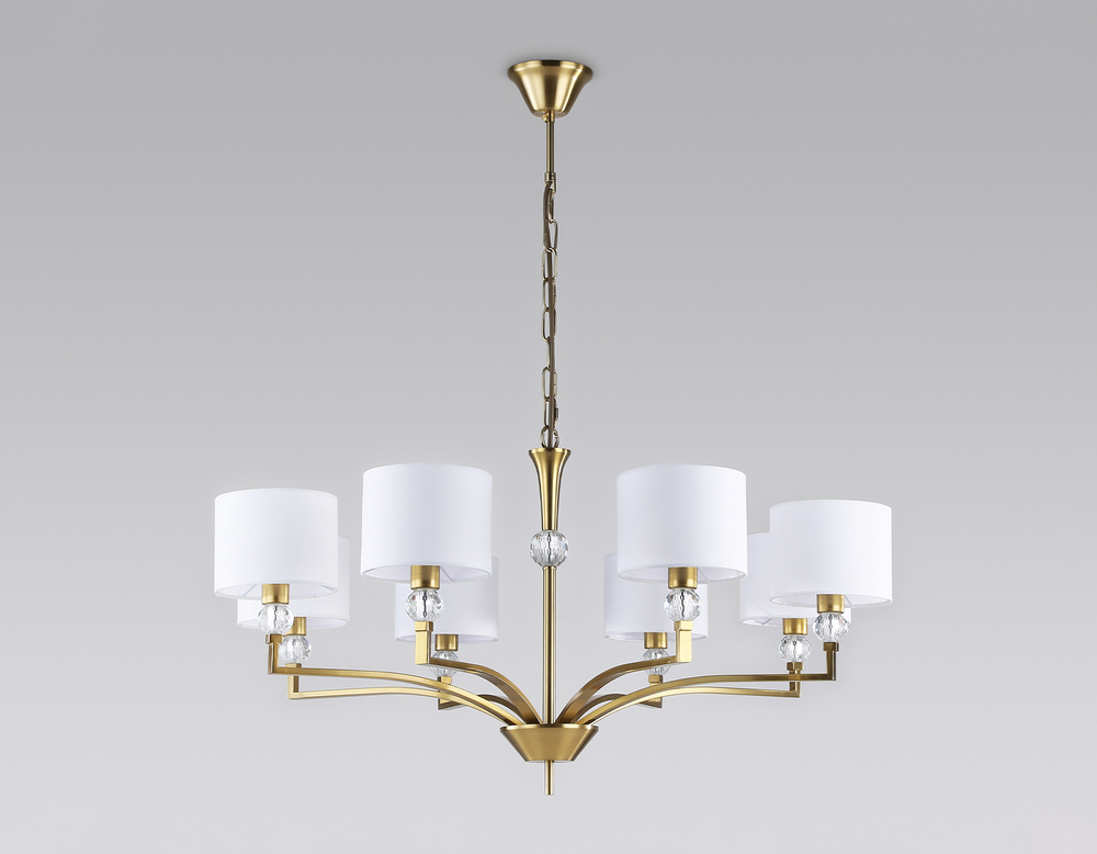 Светильник подвесной LH71133/8 BS/WH латунь/белый E14/8 max 40W D840*880