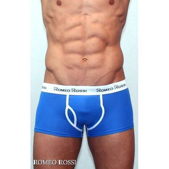 Мужские трусы боксеры голубые Romeo Rossi Boxer Brief RR365-6