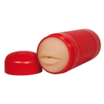 Мастурбатор-рот в пластиковом футляре PLAYPAL TANGO (Цвет: телесный с красным)