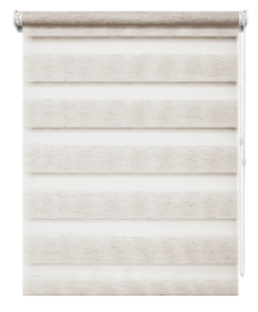 Рулонная штора День-Ночь Люкс, ткань 8925 Канзас, цвет натуральный