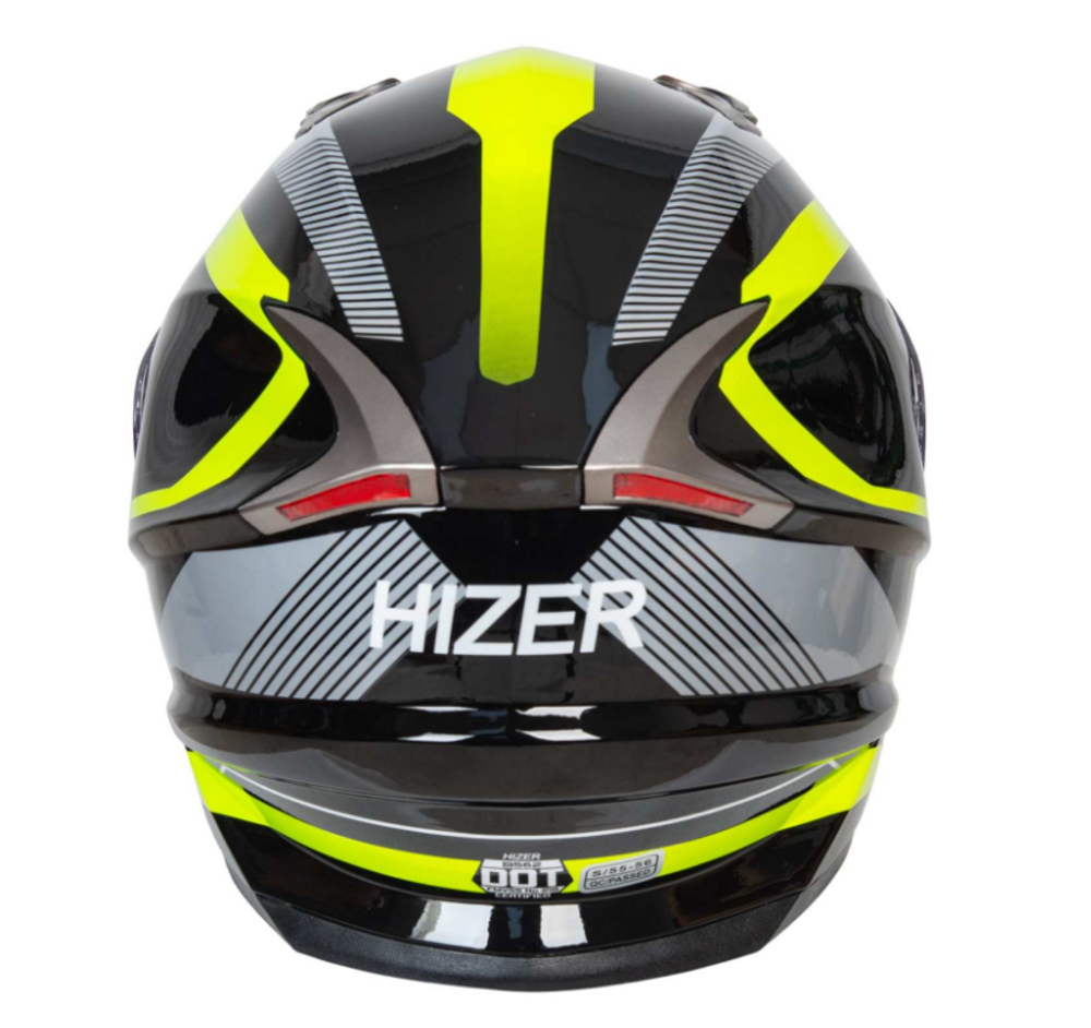 Шлем мото интеграл HIZER B562 №1 (XL) black/yellow