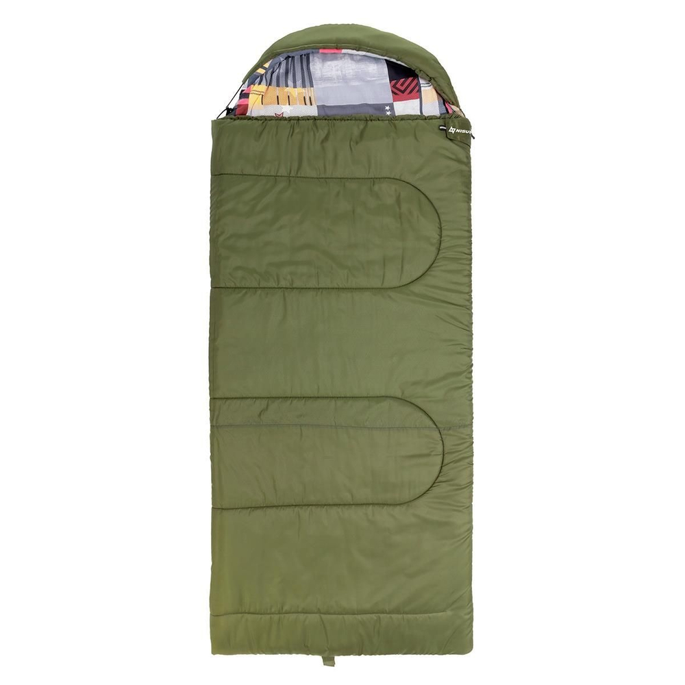 Спальный мешок NISUS TRAVEL Wide Plus 400 зелёный (220х106) Hollowfiber (N-SB-H400-220x106)