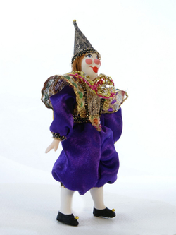 Кукла фарфоровая Клоун на елку