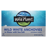 Wild Planet, дикие белые анчоусы, в воде с морской солью, 125 г (4,4 унции)