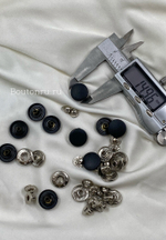 Установочные кнопки черные/комплект с кнопками и шляпкой 15 мм