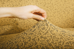 Чехол на стул с оборкой Жаккард, цвет Медовый