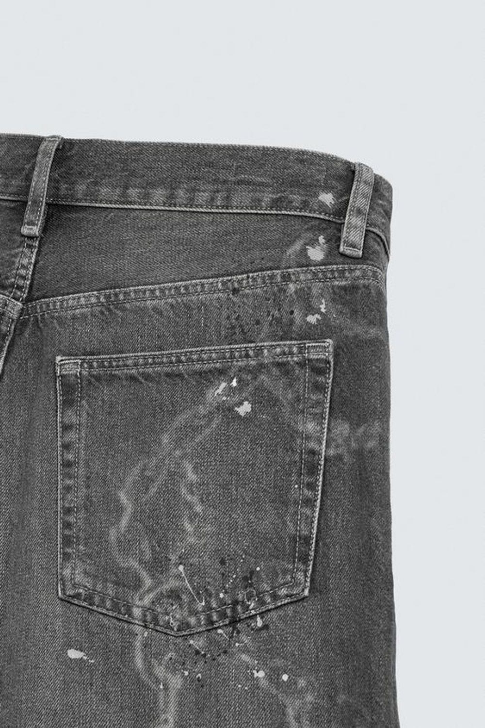 ZARA ДЖИНСОВЫЕ ШОРТЫ BAGGY С ЦЕПЯМИ, СЕРЫЙ