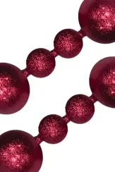 Украшение для высотной ёлки Бусы Искристые., 145 см, пластиковые, красный, ПромЕлка, (БИП-145Red)