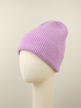 Шапка вязаная "Прогулка с корги", 100% шерсть ягнёнка, цвет сирень.