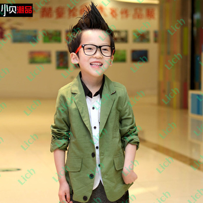 Пиджак детский однотонный с декоративными пуговицами