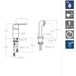 Смеситель для парикмахерской раковины с лейкой YPSILON PLUS 642201