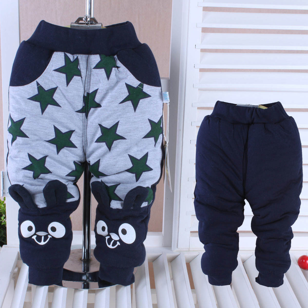 Брюки детские спортивные утепленные с принтом звезд