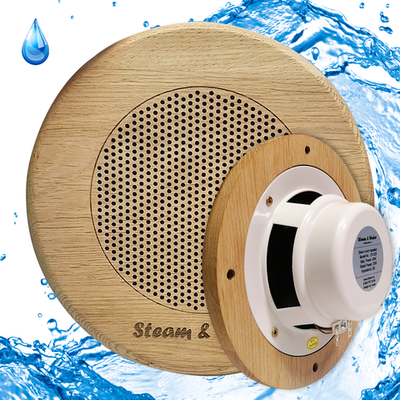 Влагостойкий динамик с декоративной дубовой сеткой SW 525 Wood - Round, для бани и сауны
