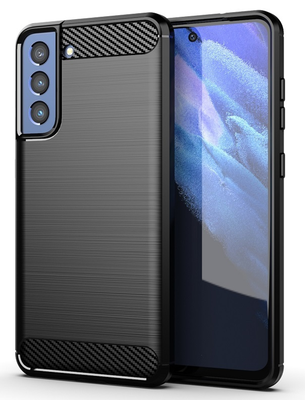 Мягкий чехол для смартфона Samsung Galaxy S21 FE с 2021 года, серии Carbon от Caseport