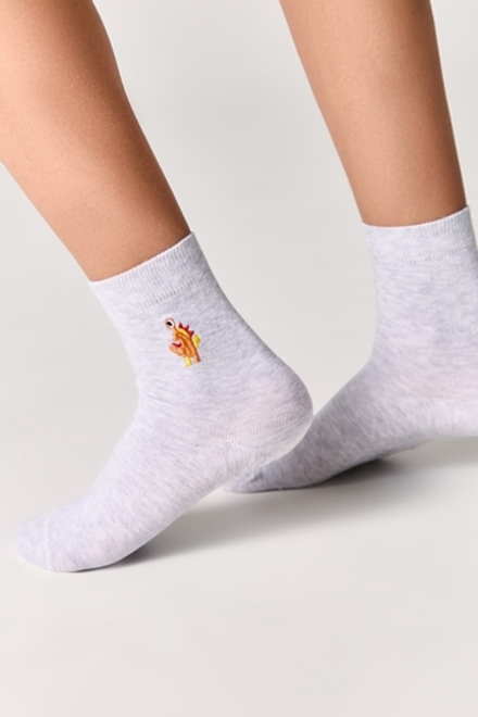 Conte-kids TIP-TOP Однотонные хлопковые носки с вышивкой