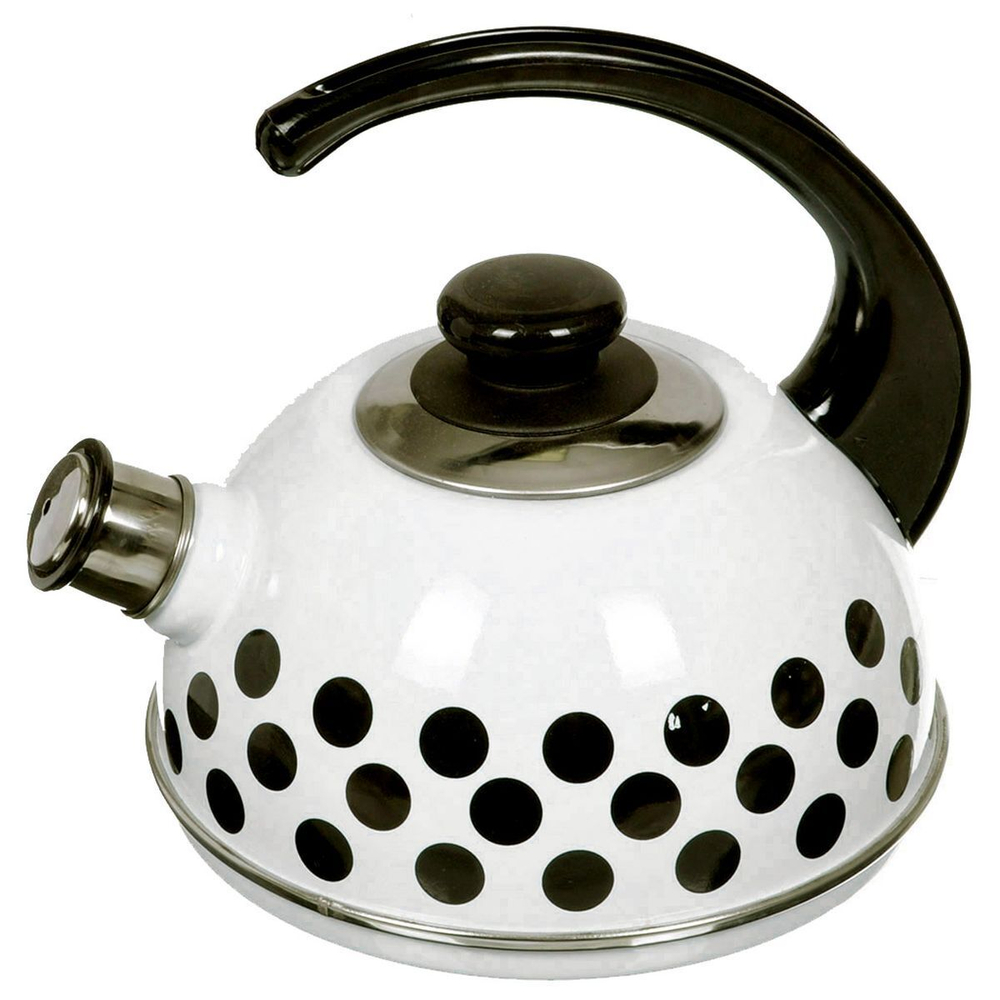 Чайник сталь, эмал, 2.5 л, свист, руч консоль, Рубин, С2322, бел, T04/25/03/02/ 04/ 05/ 08/ 21/ 28