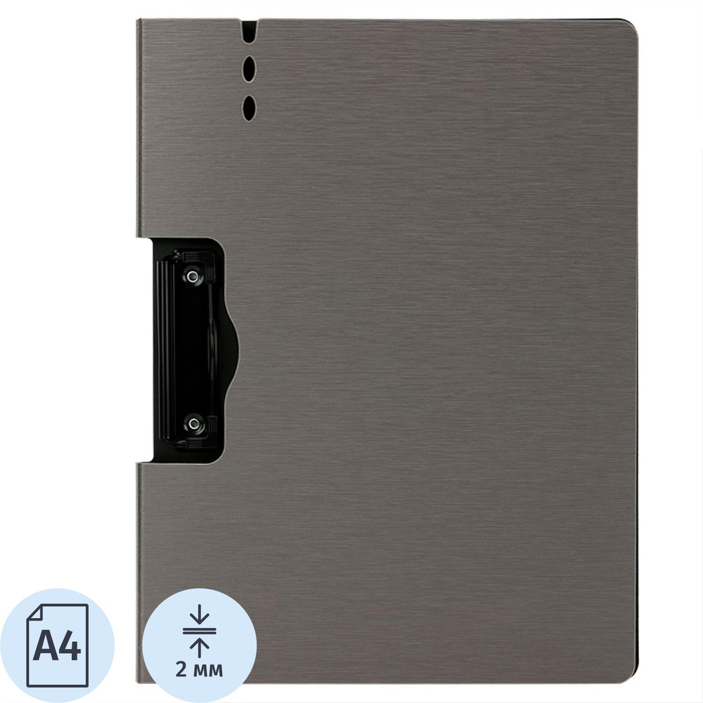 Папка-планшет A4 РР с крышкой темно-серый 64512
