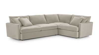 Угловой диван Стелф Vivaldi 04 290*185*90 см, Бежевый Велюр Еврокнижка Фиеста